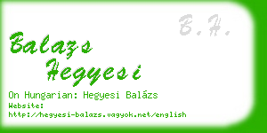 balazs hegyesi business card